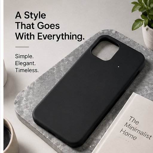 Minimal Matte Black Silicone Case for Apple iPhone 13 and iPhone 14