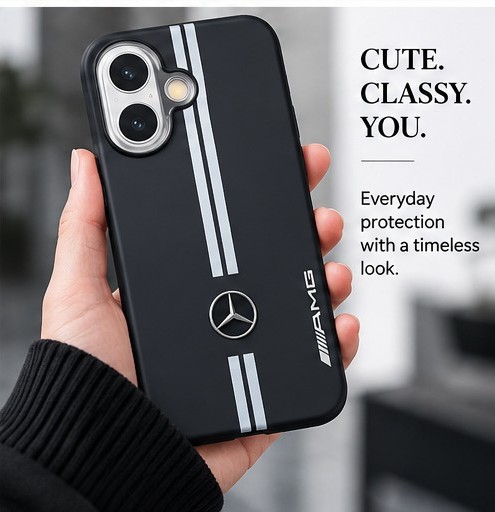iPhone 17 Mercedes AMG Style Leather Case | Premium Luxury Shockproof Matte Cover | The Accessify - Image 2