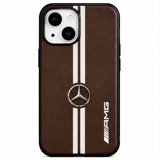iPhone 15 BMW Style Leather Case iPhone 15 Premium Black Leather Racing Style Case by The Accessify