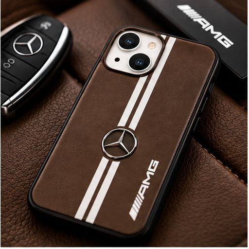 Luxury Black Leather Shockproof Case for Apple iPhone 15