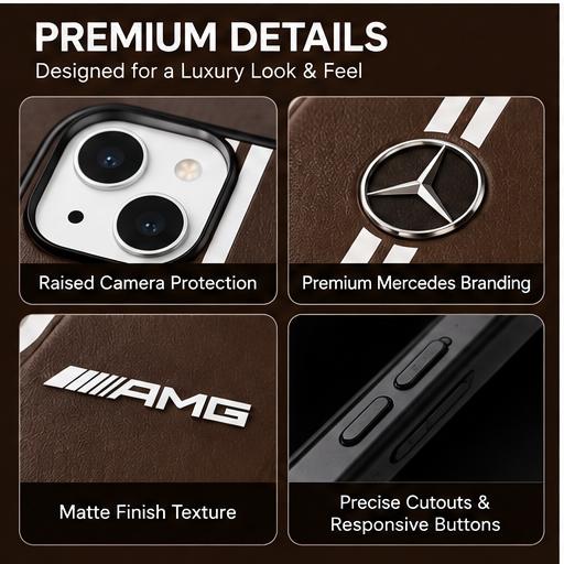 Luxury Black Leather Shockproof Case for Apple iPhone 15