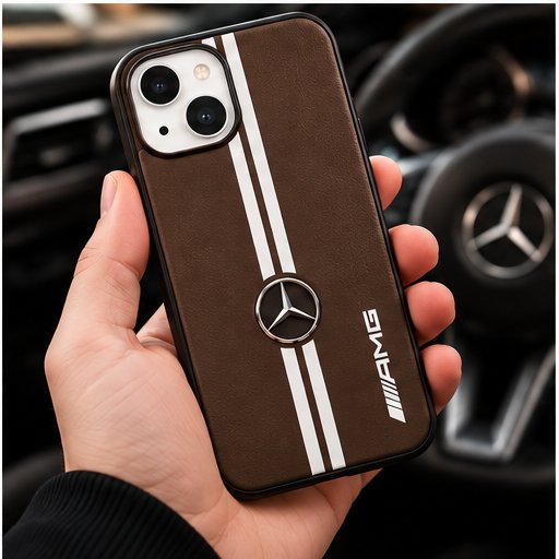 Luxury Black Leather Shockproof Case for Apple iPhone 15