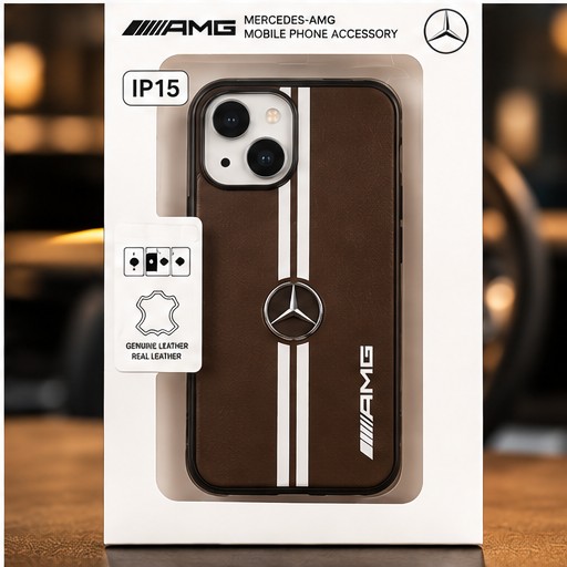 Luxury Black Leather Shockproof Case for Apple iPhone 15