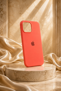 iPhone 13 Pro Silicone Case | Soft Microfiber Shockproof Protective Cover – Coral Red | The Accessify