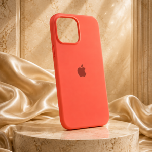 iPhone 13 Pro Silicone Case | Soft Microfiber Shockproof Protective Cover – Coral Red | The Accessify