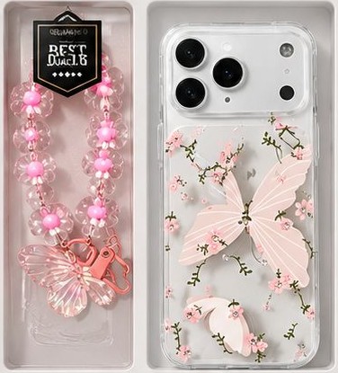 iPhone 17 Pro Max Butterfly Transparent Case with Floral Pearl Charm | Cute Minimal Shockproof Cover | The Accessify - Image 5