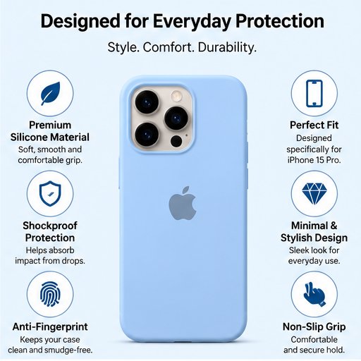 iPhone 15 Pro Max Silicone Case – Premium Shockproof Liquid Silicone Cover | The Accessify - Image 3