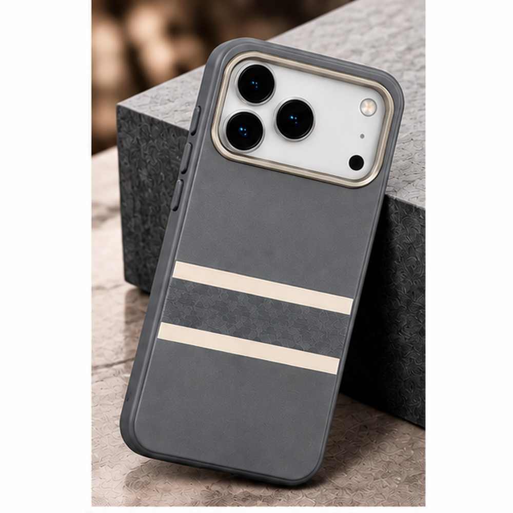 iPhone 17 Pro Max Leather-Style Case | Racing Stripe Premium Luxury Shockproof Cover | The Accessify - Image 2