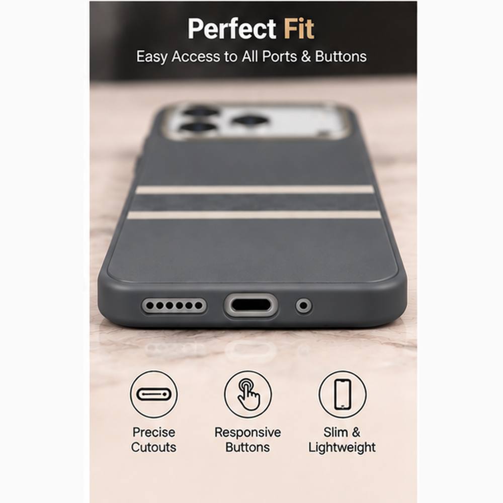 iPhone 17 Pro Max Leather-Style Case | Racing Stripe Premium Luxury Shockproof Cover | The Accessify - Image 4