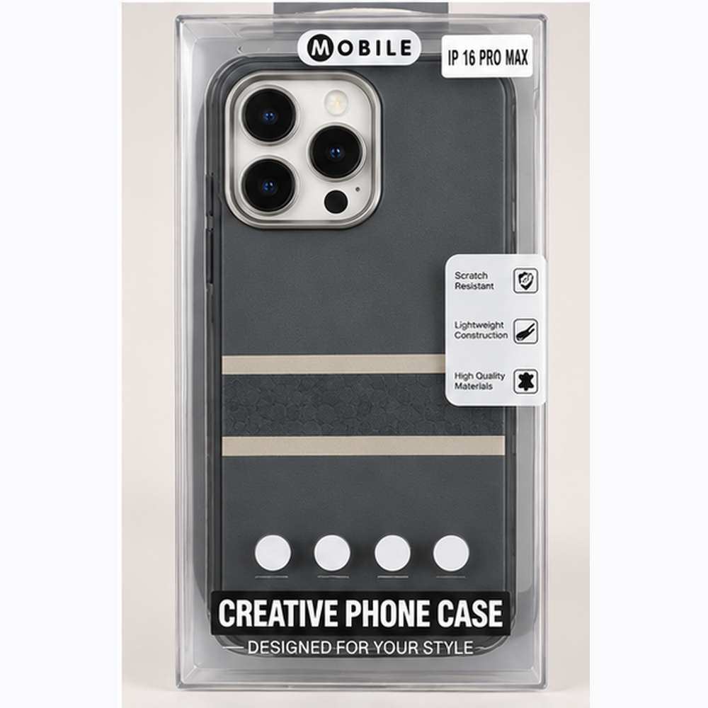 iPhone 16 Pro Max Leather-Style Case | Premium Racing Stripe Shockproof Cover | The Accessify - Image 3