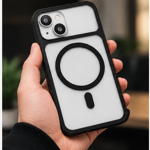 iPhone 15 Transparent MagSafe Case | Premium Black Crystal Clear Shockproof Magnetic Cover | The Accessify - Image 4