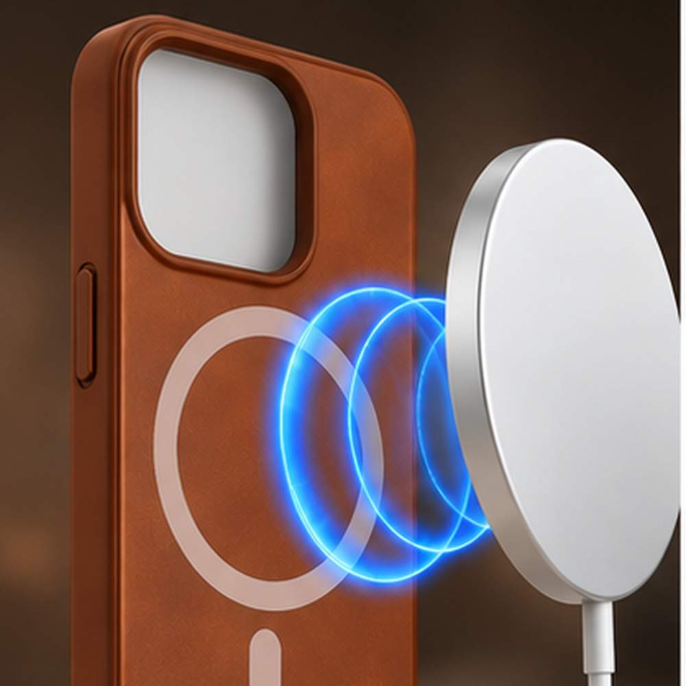iPhone 15 Leather-Style MagSafe Case | Premium Rose Gold Magnetic Shockproof Cover | The Accessify - Image 5
