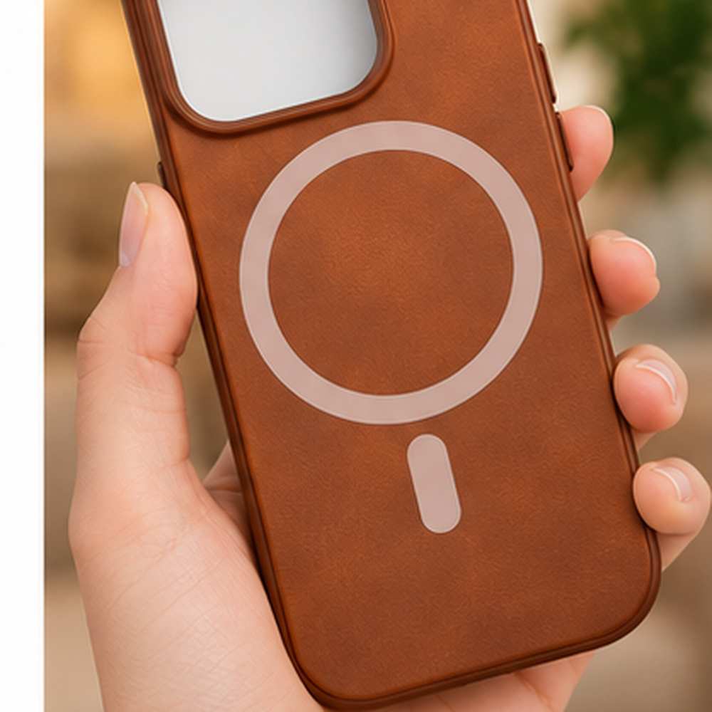iPhone 15 Leather-Style MagSafe Case | Premium Rose Gold Magnetic Shockproof Cover | The Accessify - Image 2